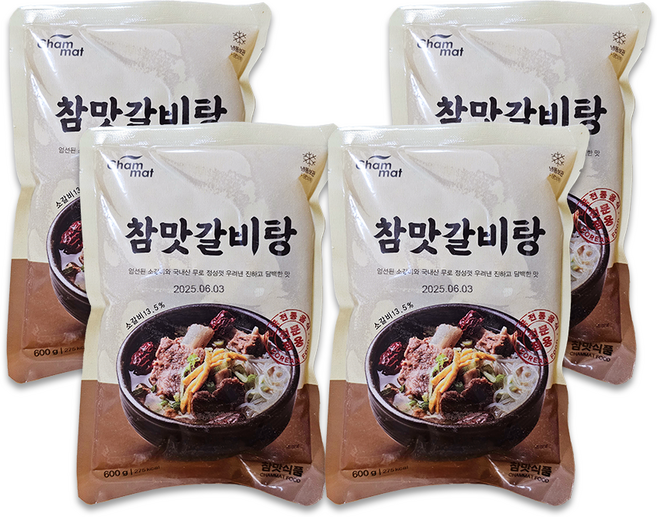 맛있는 즉석탕 참맛 갈비탕, 4개, 600g