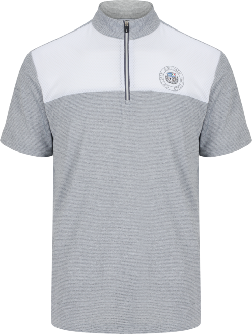 몽크로스 조르지오페리 골프 남성 배색 집업 반팔 티셔츠