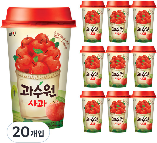 남양과수원 남양유업 사과 컵, 200ml, 20개
