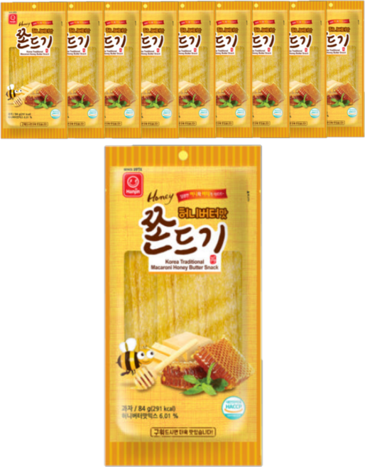 [푸드원스토어] 한진 허니버터 쫀드기, 10개, 84g