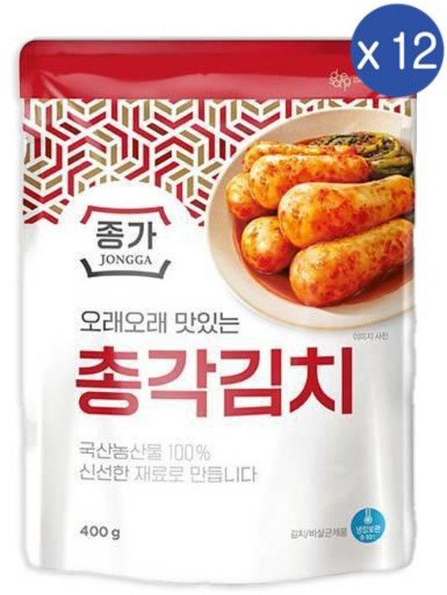 종가 종가 총각김치 (파우치), 12개, 400g