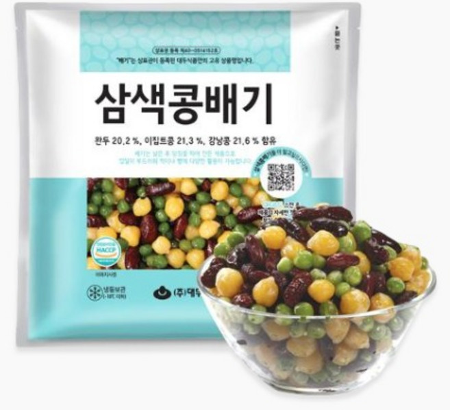 대두 삼색콩배기 냉동 하늘색 아이스박스+드라이아이스포함, 3개, 1kg