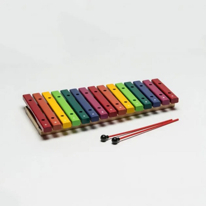 HAOSEN豪聲樂器 台灣製桌上小木琴 兒童音樂 打擊樂器, 1個, 15音-彩色