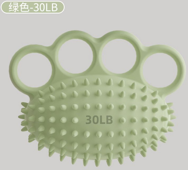 四指按摩刺球手握力器 康復訓練握力球, 1個, 綠色硅膠按摩球30磅【高階鍛煉】