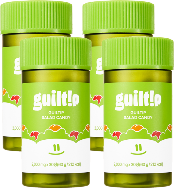 길팁 사과맛 샐러드캔디 토마토 분말 식이섬유 캔디, 60g, 4개