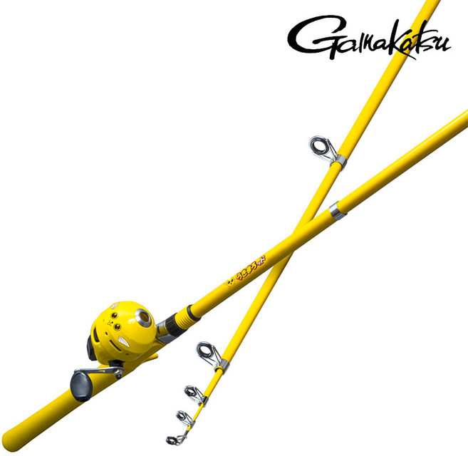 가마가츠 우키마로 낚시대 여자 초보 낚싯대 릴세트 1.6m UK-8001, 옐로우