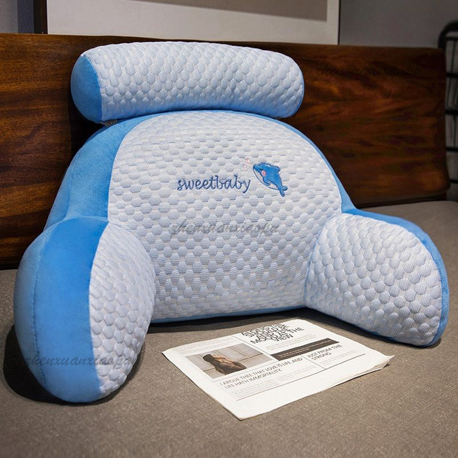 多功能靠墊 護腰枕 沙發床頭靠背墊 可愛卡通造型 辦公室床上可用, sweet baby鯨魚冰豆豆腰靠 70 50厘米