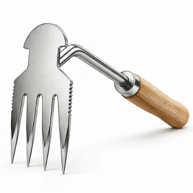 루메이크 잡초 제거 기구 4발 호미, 1개