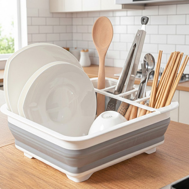 접이식 식기건조대 캠핑용품, 1개, 1단, 그레이화이트