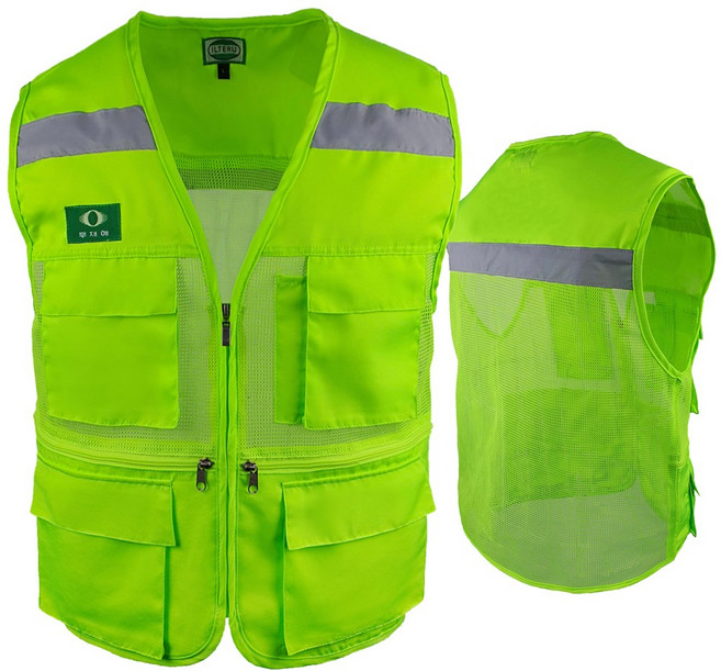 안전 작업복 ITV-5A 신호수 형광 망사 반사지 조끼, 1개