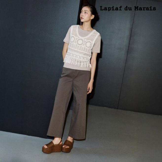 라삐아프 26SS 워시드 세미 와이드 크롭 데님 팬츠 1 + 1세트