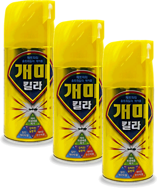 삼현제약 제트파워 울트라킬라에어졸 개미용 바퀴벌레 좀벌레 퇴치 스프레이, 300ml, 3개