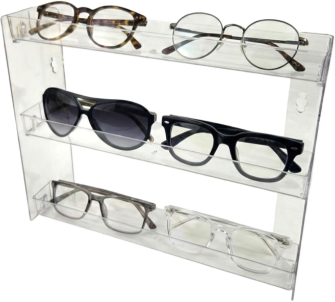 안경 거치대 무타공 벽걸이 정리함, 1개, 투명
