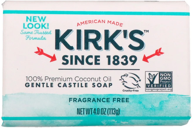 Kirks 100% 프리미엄 코코넛오일 젠틀 카스티야 비누 무향 113g(4oz) 10팩, 113g - 쿠팡