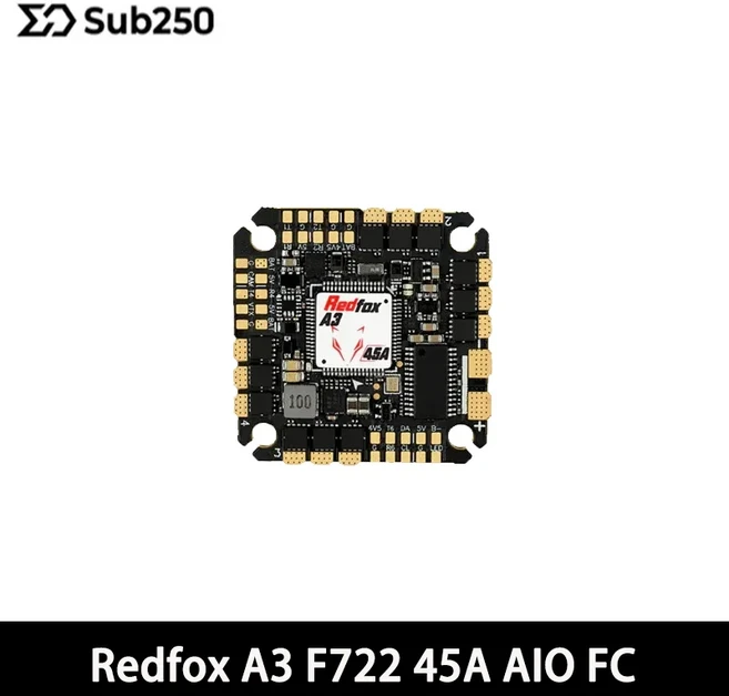 Sub250 Redfox A3 AIO 비행 컨트롤러 F722 35A 45A (돌리플라이25 2-3S 드론용) 경량 고출력 FC (ESC 포함), 01 Redfox A3 F722 45A