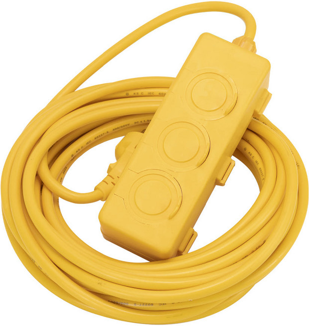 원스탑 산업용 연장선 멀티탭 3구, 8m, 옐로우, 1개