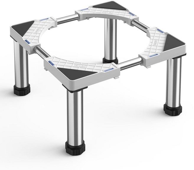 DEWEL 세탁기 높이조절 받침대 사이즈 높이 조절 가능 건조기 냉장고 다용도 수평계내장형 다리 연장 미끄럼 방지 다용도, 1개, 화이트