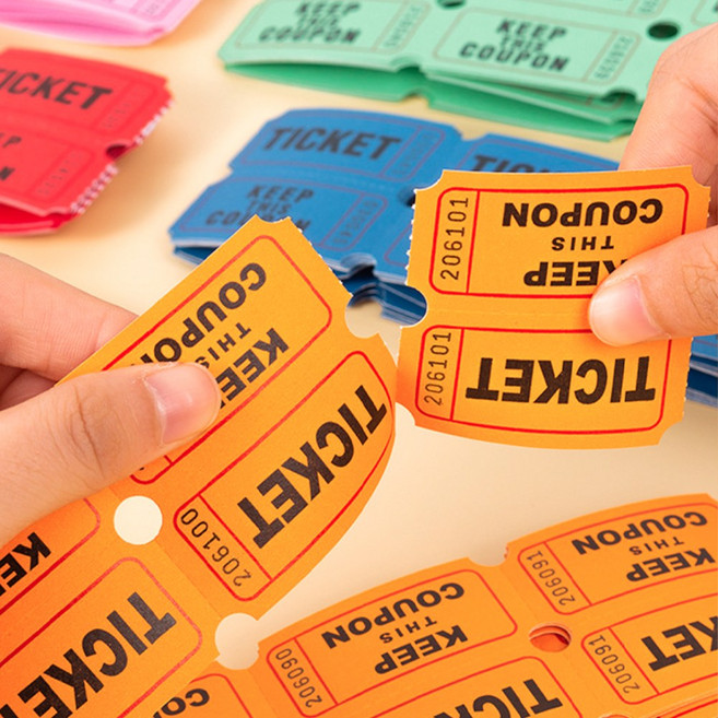 추첨권 응모권 경품 행운 추첨 제작 숫자 티켓 뽑기 번호표 행사 쿠폰 백일, 오렌지, 1개