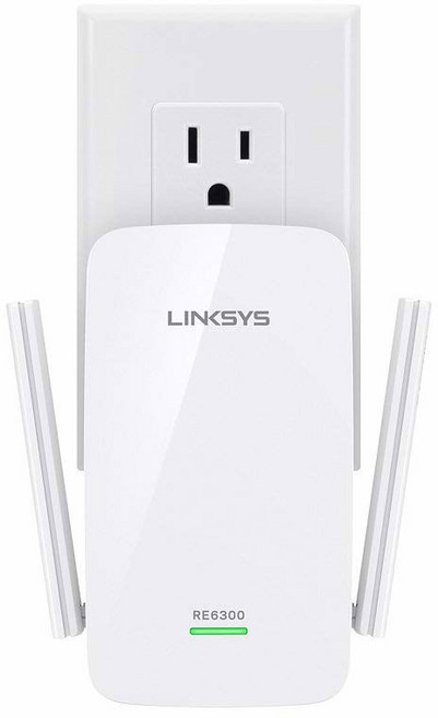 Linksys WiFi Extender 5 레인지 부스터 듀얼 밴드 컴팩트 월 플러그 디자인 1 000 평방 피트 커버리지 최대 (AC750) 750Mbps RE6300