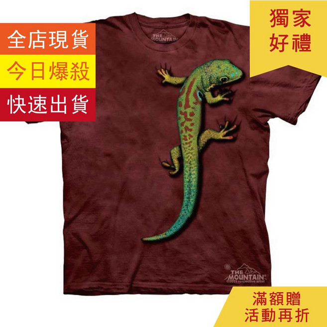 The Mountain 美國製造 蜥蜴圖案 純棉短袖T恤 SML尺寸, L