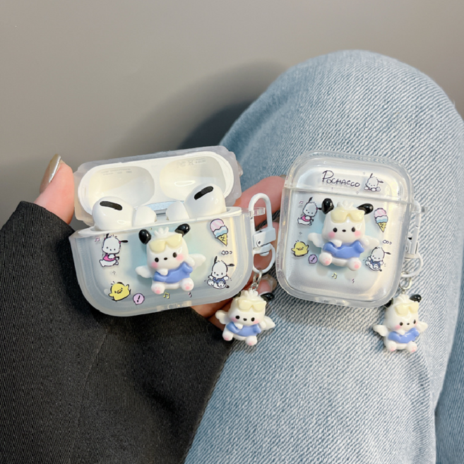 다이슝 투명 포차코 에어팟 프로 호환 케이스+열쇠고리, 1개, AirPods 4