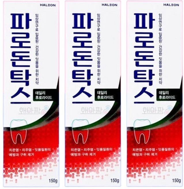 파로돈탁스 치약 데일리 후로라이드 150g 불소 잇몸 이치 잇츠 치약 치은염 대용량 3통, 3개