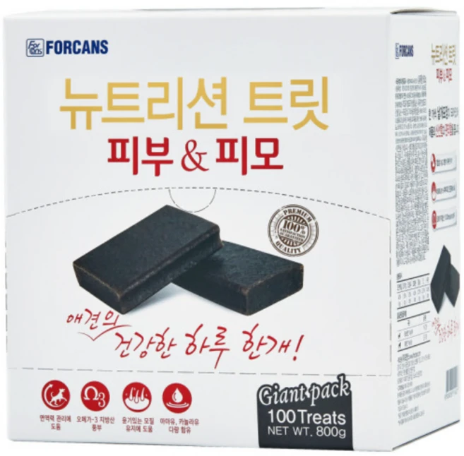 포켄스 뉴트리션 트릿 강아지 영양제, 피부/피모, 1개 - 쿠팡