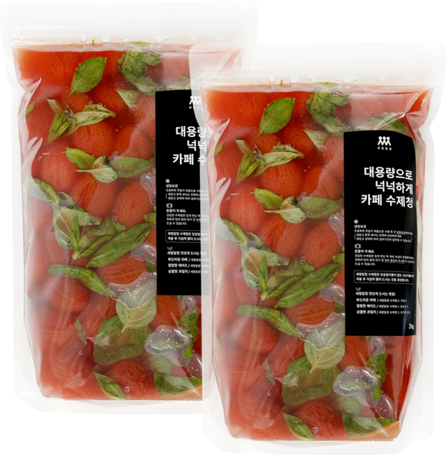 새청달청 수제 토마토바질 과일청 대용량 납품 수제청, 1개, 2개입, 2kg