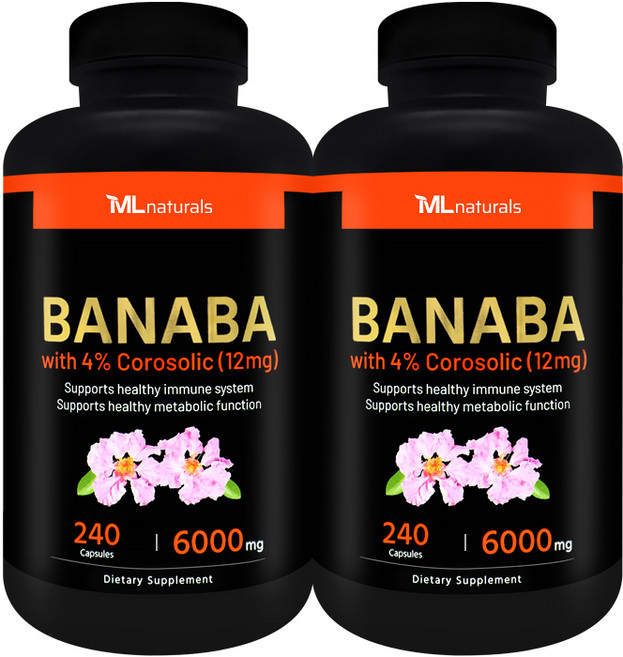 [미국빠른직구] 신제품 마이라이프 내추럴스 바나바 6000 코로솔산 4% (12mg), 240정, 2개