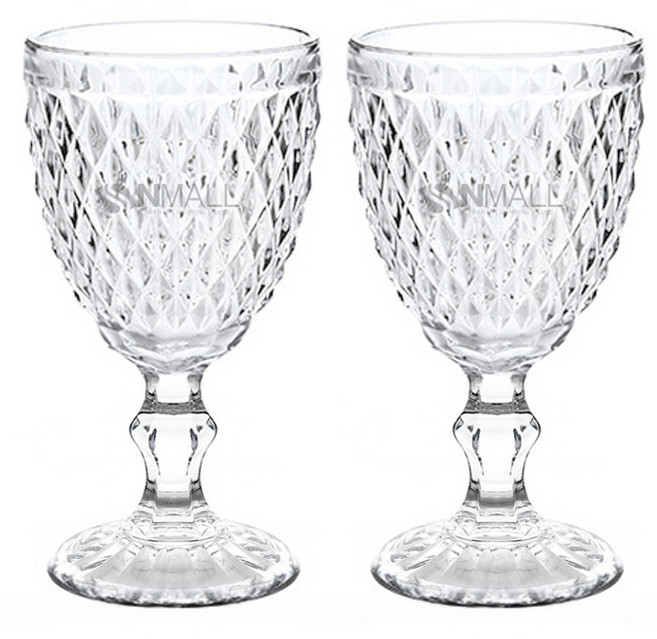 에스앤몰 고블렛잔 320ml x 2p세트 빈티지 크리스탈 예쁜 와인잔 샹그리아잔 유리컵, 2개