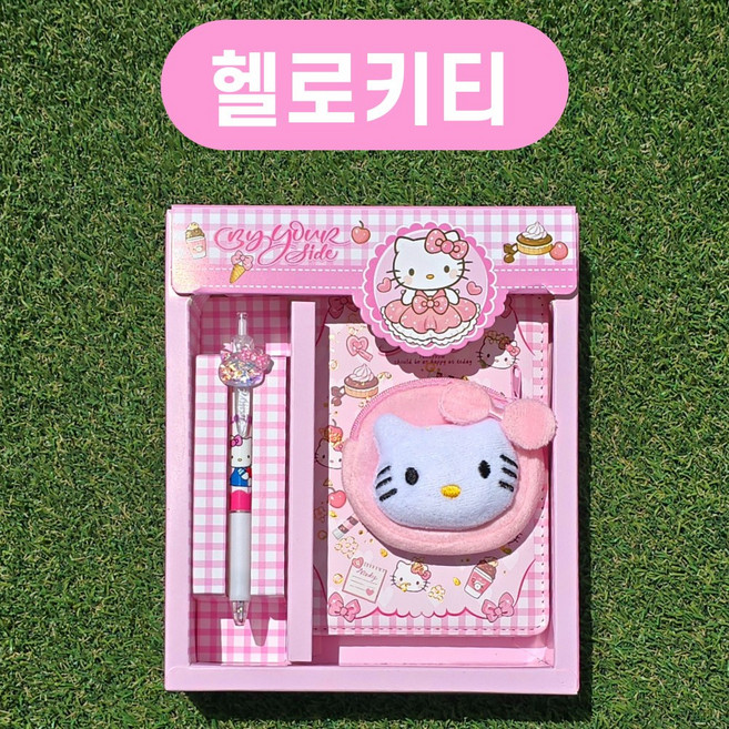 산리오 스퀴시 입체 캐릭터 다이어리 볼펜세트, 헬로키티, 헬로키티
