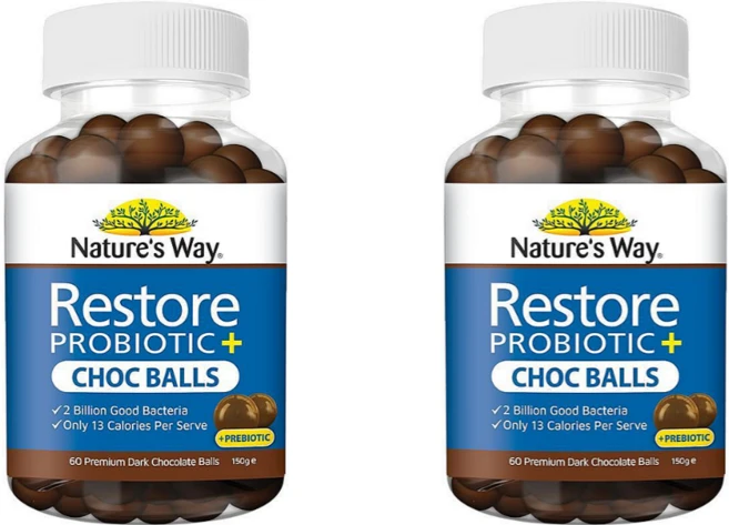 네이쳐스 웨이 리스토어 프로바이오틱 초콜릿 볼 Natures Way Restore Probiotic Chocolate Balls, 2개, 60정 - 쿠팡