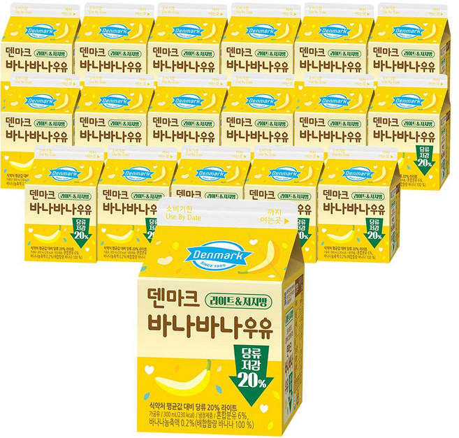 덴마크 바나바나우유, 18개, 300ml