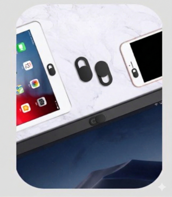 웹캠커버 아이폰 휴대폰 전면카메라 보안 메탈 커버, 1개, WCAM, 색상, 블랙