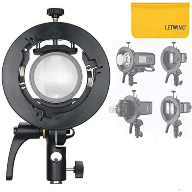 Godox S2 속도라이트 브래킷 S형 보웬스 마운트 홀더 V1 Pro V100 AD200 II AD300 AD400 V860II TT685 TT600 TT350용 정밀 기울기, 1개