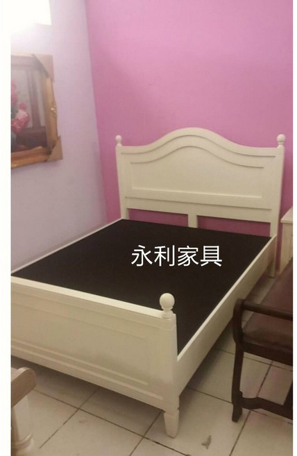 維娜斯實木洗白五尺雙人床架 北歐風臥室家具 穩固耐用, 1個