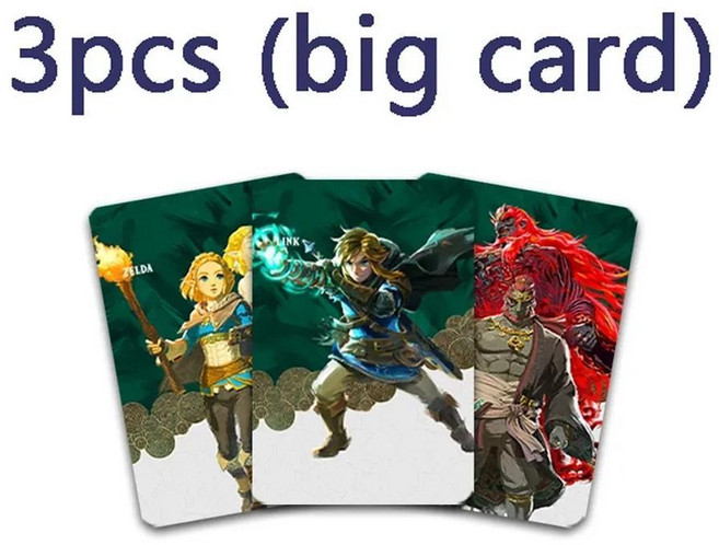 젤다의 암이보 카드 야생 젤다 왕국의 눈물 링크 공주 가노도르 스위치, 2. 3pcs-big cards