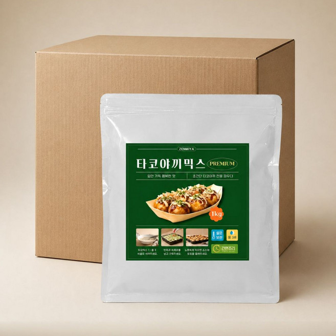 젠미야 프리미엄 타코야끼믹스 1kg 박스, 10개