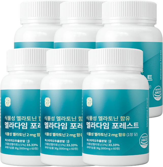 자연새긴 식물성 멜라토닌 함유 멜라다임 포레스트 식약처 HACCP, 6개, 60정