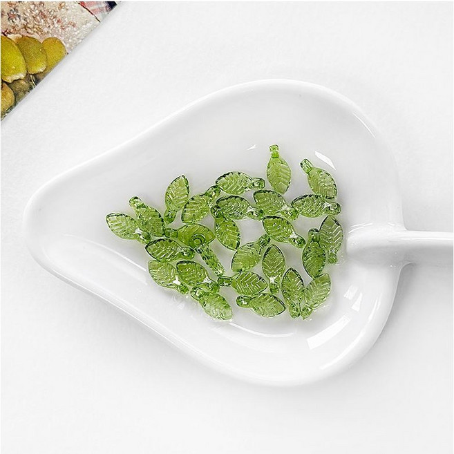 헤세드 <60개> 뉴 미니 나뭇잎비즈 팔찌재료 비즈공예, 1세트, 그린 1