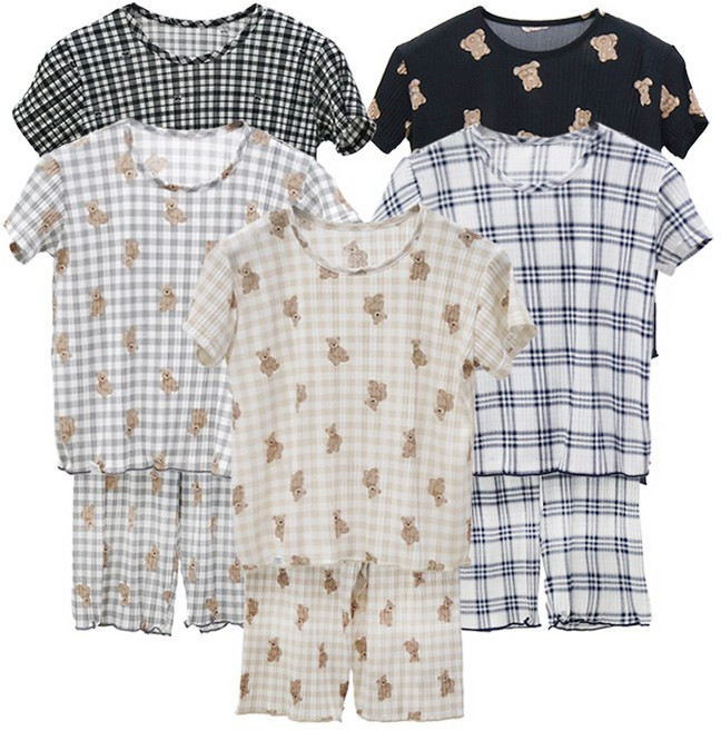 폭스 플리츠 냉감 반팔 7부 잠옷세트 E5 남여 아동