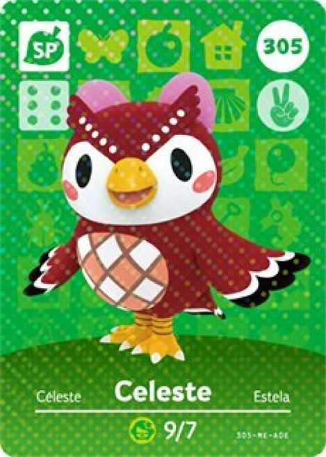 Celeste - Nintendo Animal Crossing Happy Home Designer Amiibo Card 305, Celeste - Nintendo Animal Cros