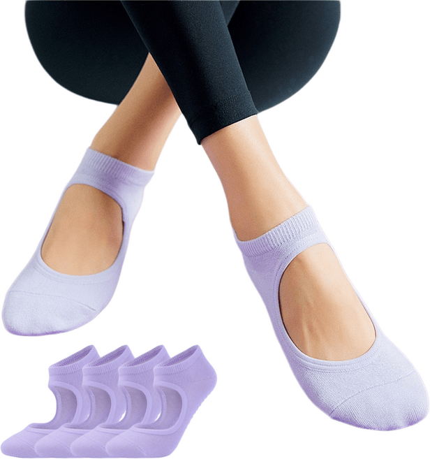 요가 양말 + 미끄럼 방지 점착식 /부드러운 촉감 통기성 좋은 실내운동양말 2켤레