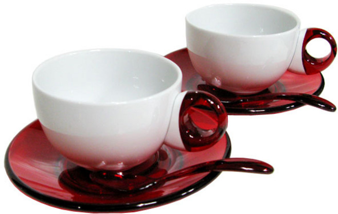 이태리 구찌니 아트앤카페 커피잔세트 수입커피잔 티스푼포함 2인조, 1개