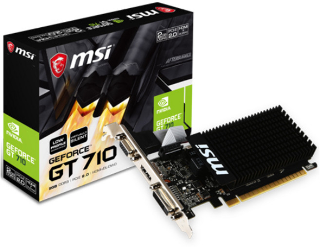 MSI 지포스 GT710 D3 2GB LP 무소음 그래픽카드, 1개, 선택하세요
