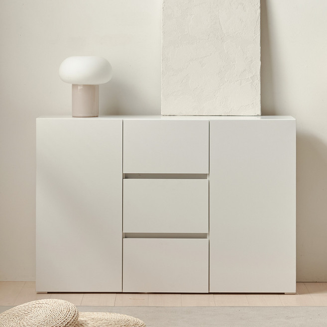 룸앤디 모노 높은 서랍수납장 1200 E0등급 LPM 다용도 슬림 서랍장, 모노 높은 서랍수납 1200 화이트, 3단