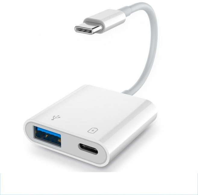 아이폰 아이패드 USB 젠더 킷 메모리 외장하드 미러링 코딩 키보드 마우스 슈퍼 OTG, C타입_CA2-60W_USB+충전