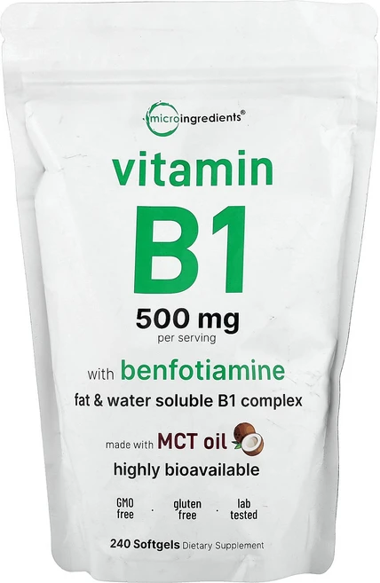 Micro Ingredients 비타민B1 벤포티아민 함유 소프트젤 240정, 1개 - 쿠팡