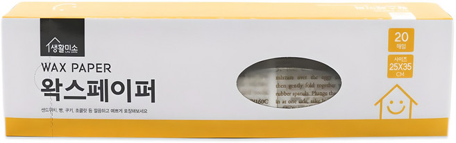생활미소 왁스페이퍼, 20개입, 1개