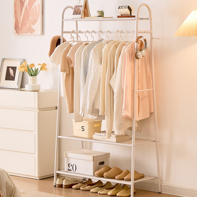 위즈룸 튼튼한 스탠드 수납행거, 화이트